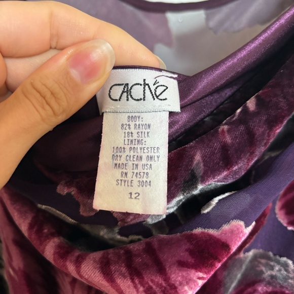 Cashe Vintage 90s Velvet Floral Maxi Dress - Picture 5 of 5